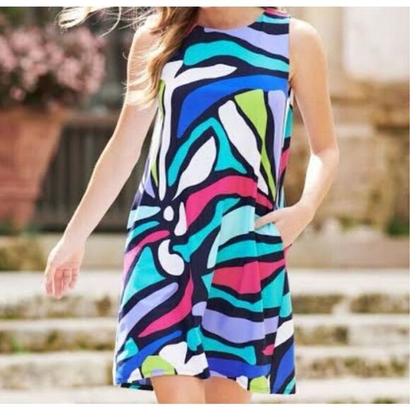 Jude Connally Multi Color Sleeveless Dress Size Large - Picture 2 of 5